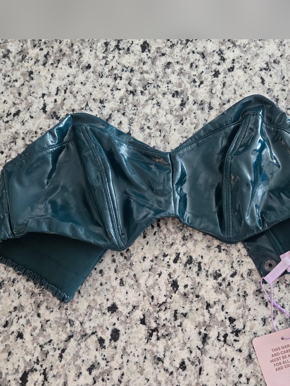 Leather Tease Vinyl Bandeau Top